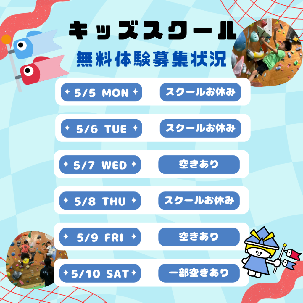 無料体験募集状況(5月)